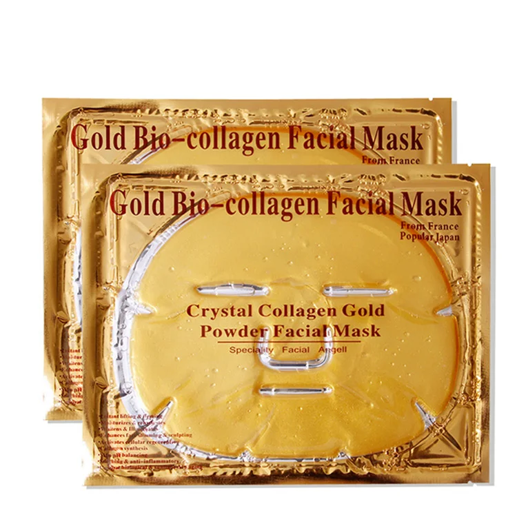 

Wholesale Skin Care 24K Crystal Bio Collagen Gel Private Label Facial Sheet Organic 24 Karat Gold face Mask 24k rose gold powder, Black,pink,gold