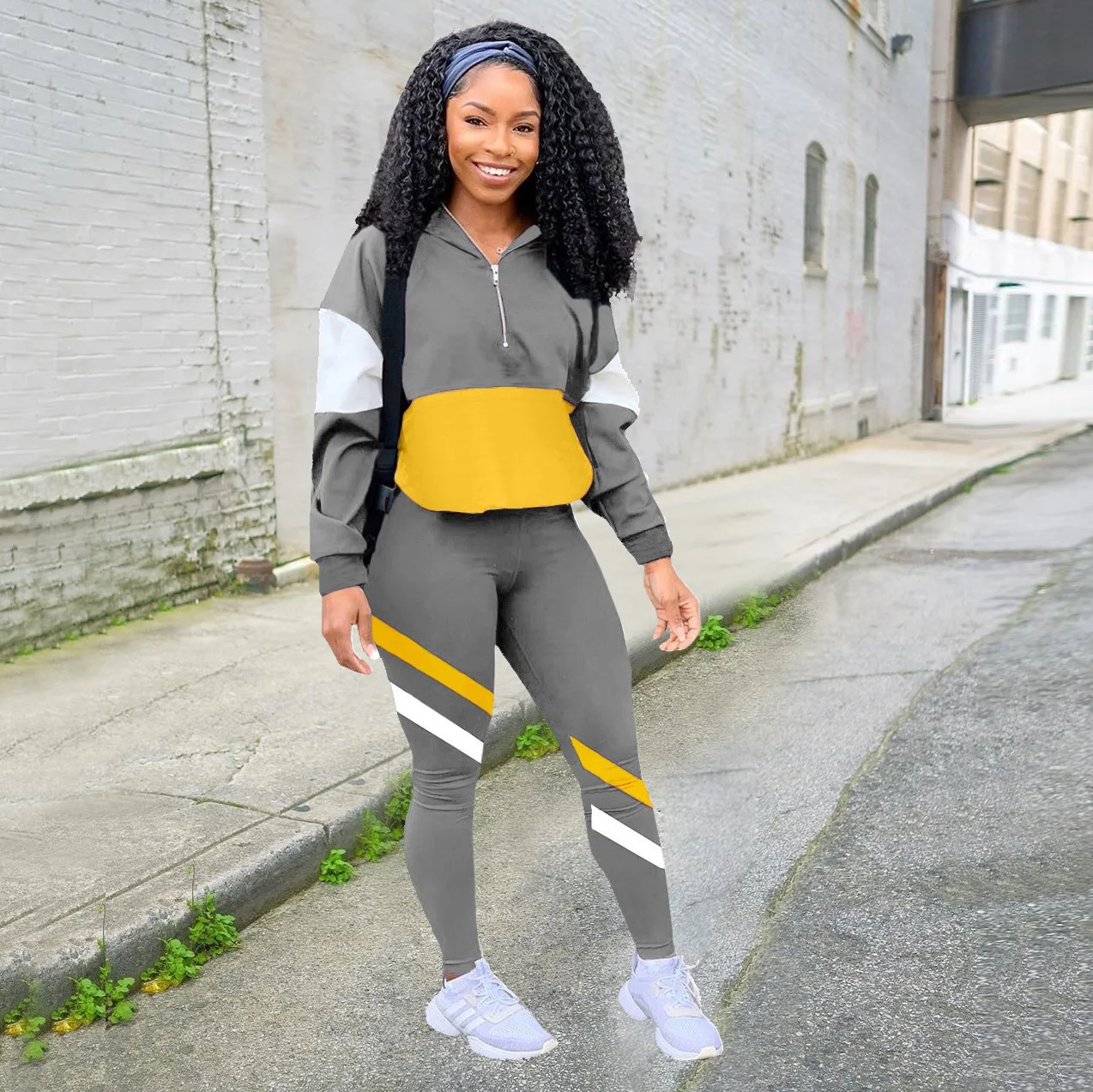 

Custom Print 2 Piece Set Women Clothing Tracksuits Fall Winter Street Two Piece Outfits Zipper Jogger Set Sweatsuit