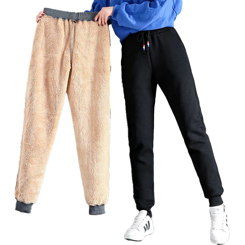 

Thick lamb sweatpants women loose warm pants autumn winte oversize cotton pants for middle-aged and elderly