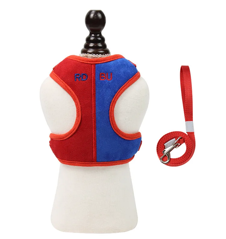 

Two color matching high quality breathable pet vest harness for small dog and cat