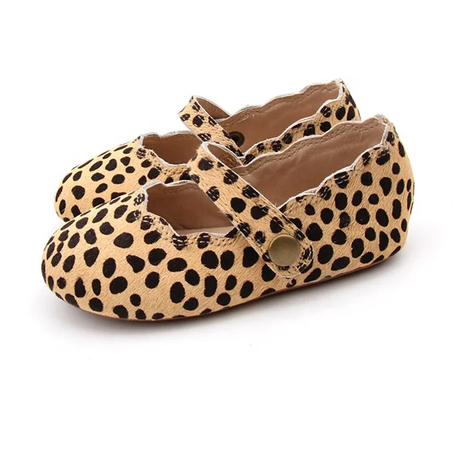 
Popular RTS Mary Jane Shoes Genuine Leather Leopard Soft sole Girls Shoes 
