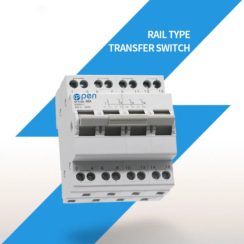 

Changeover Isolation Switch AC 230V 400V 2P 4P 3Position Interlock Breaker 35mm Din Rail Dual Power Transfer Switch
