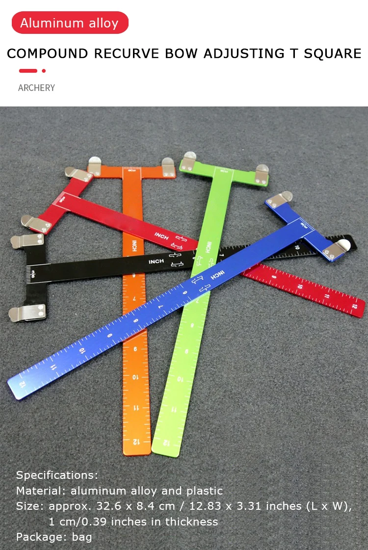 T Bow Square Ruler Tool Multifunctional Aluminum Alloy Archery Measurement 