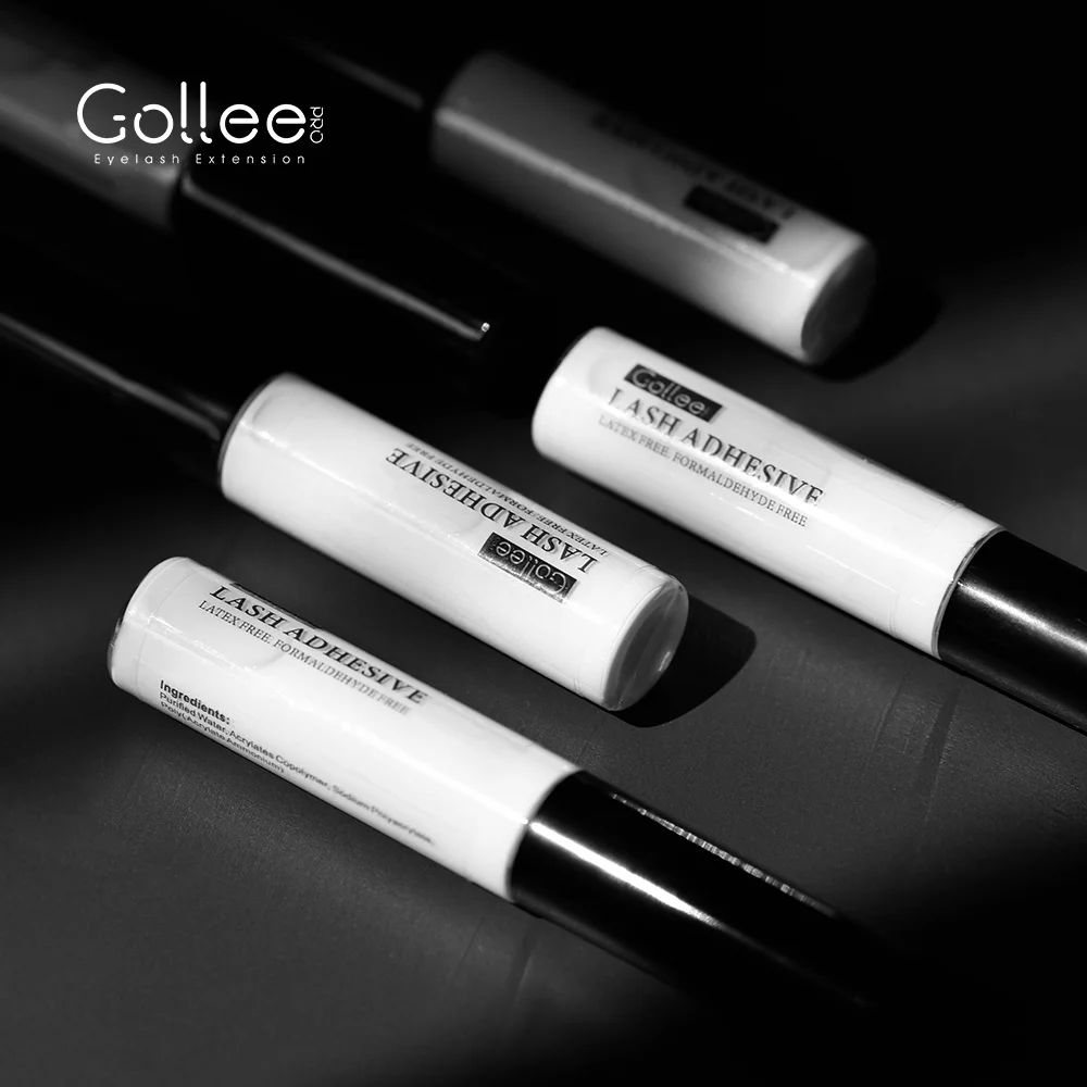 

Gollee Free Cyanoacrylate Strong Lift Clear Vegan Bottle Private Free Eyelash Fast Drying Adhesive Waterproof Custom Lash Glue, White