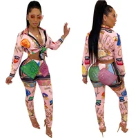 

*YH-T080 wholesale 2020 new arrivals high quality cute print shirt long pant Outfits Two Piece Set Women Clothing ladies dress