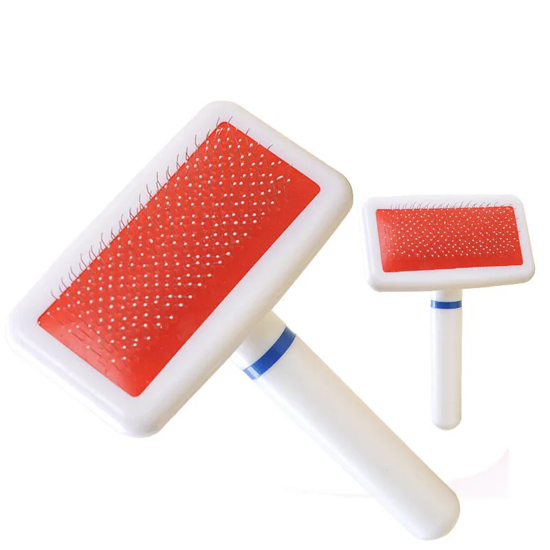 

wholesale White Grooming Tool Hair Removal Brushes Pet Cat Dog Slicker Groom Brush, White/red