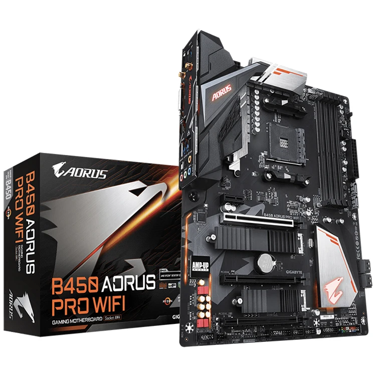 

GIGABYTE B450 AORUS PRO WIFI AMD AM4 Socket Gaming Motherboard Support AMD Ryzen 5 3400G 3500X 3600 3600X 3700X 3800X Processor