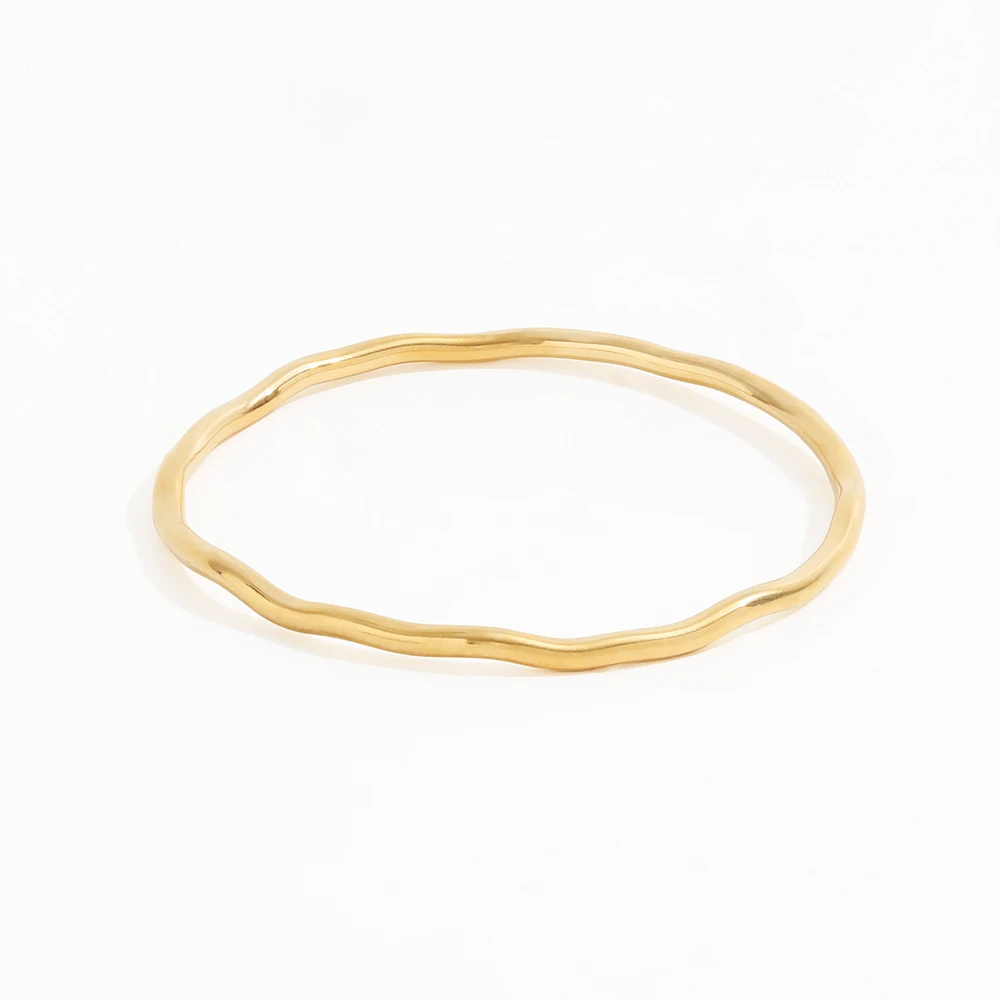 Joolim PVD Gold Plated Irregular Bangle Bracelet Charm Bracelet Wholesale Stainless Steel Trendy Jewelry