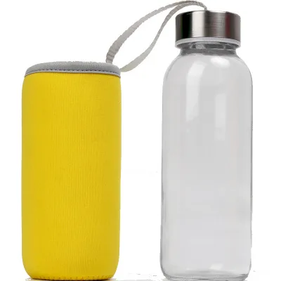 

Factory support unique glass water bottle wood wooden bamboo lid glass bottle for drinking water, Customized