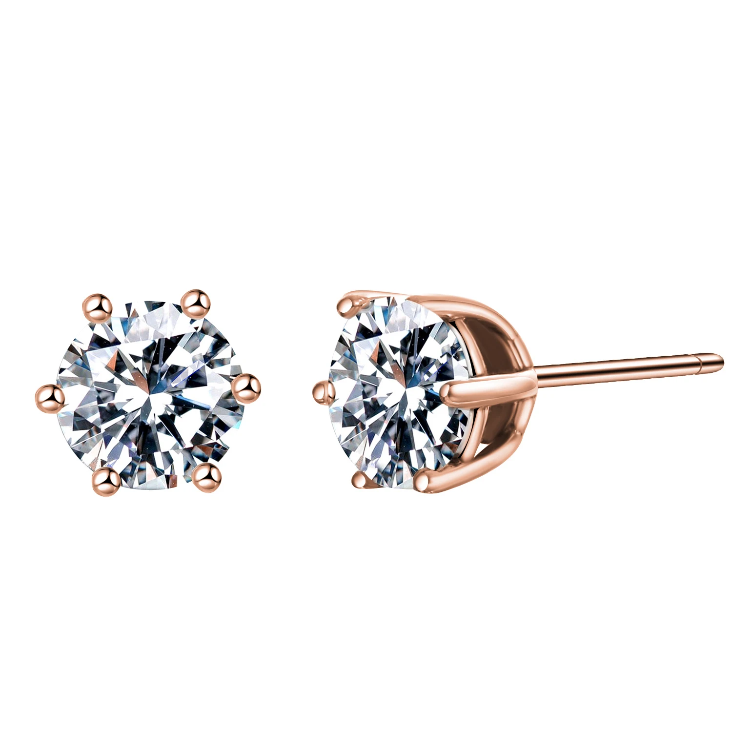 

eManco 3mm 14k Gold Plated Stainless Steel Zircon Stud Earring, Picture shows