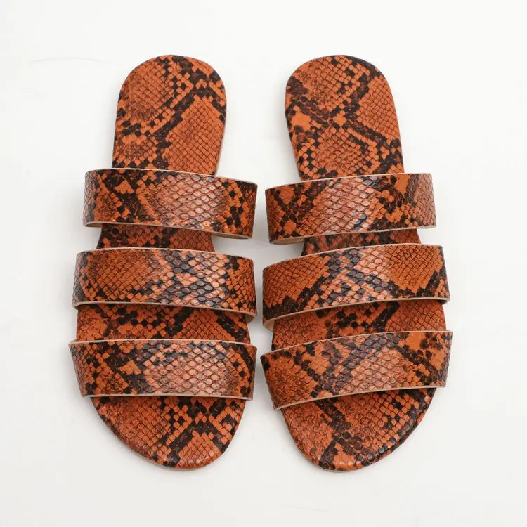 

Large size women's shoes summer 2020 new leather belt large size shoes low heel flat word serpentine sandals, 4 colors