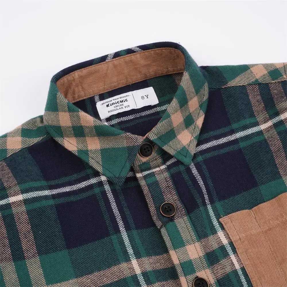 
Wholesale 6 months to 4 years old checked plaid long sleeve fall baby boys shirt 