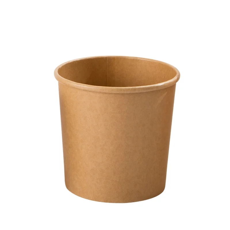 

Eco Friendly Biodegradable 26OZ Round Bottom Craft Paper Tub Takeaway Container Soup Paper Cup with Lids