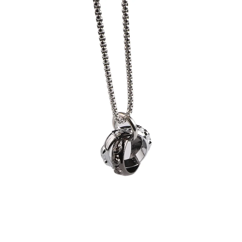 

Men's jewelry double ring accessories skull pendant hiphop long sweater chain couples necklace