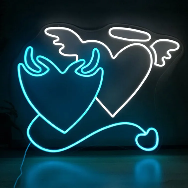 outside custom table top color led faux neon wall sign board customize 3d advertisement cute led love sign wedding