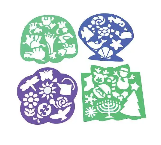 
Custom shaped PP plastic DIY painting drawing stencil set for kids 