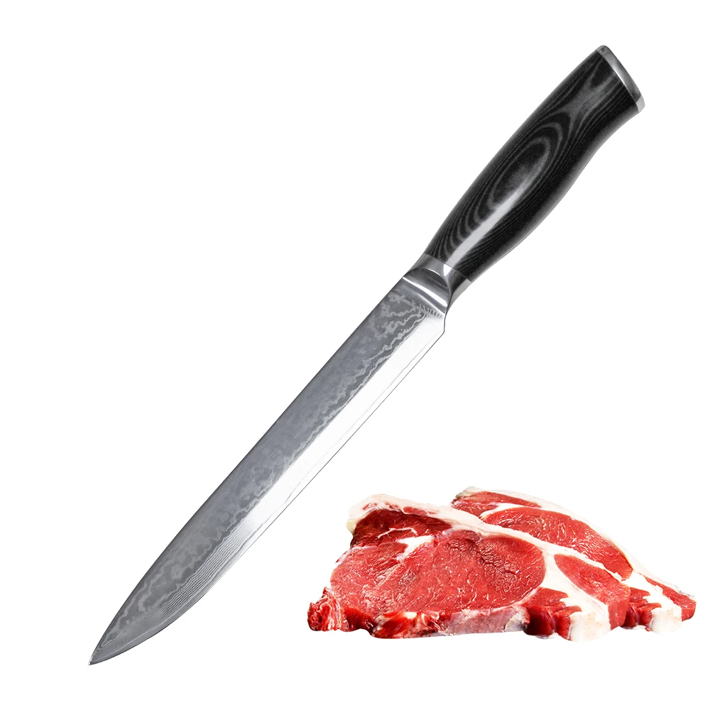 

Professional Chinese Damascus VG10 OEM Meat Cutting Kitchen Knife