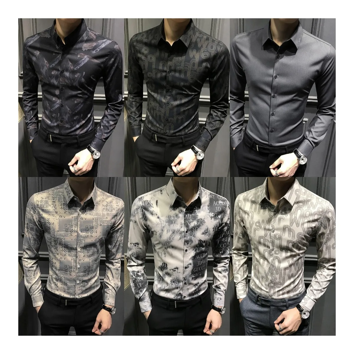 

Spring 2021 New Men's Long-sleeve Shirt Middle-aged Men's Business