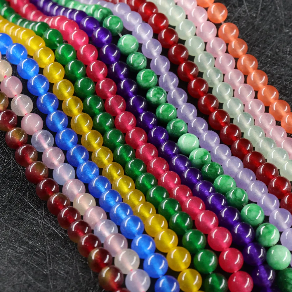 

Natural stone semi-finished handmade diy accessories chalcedony beads