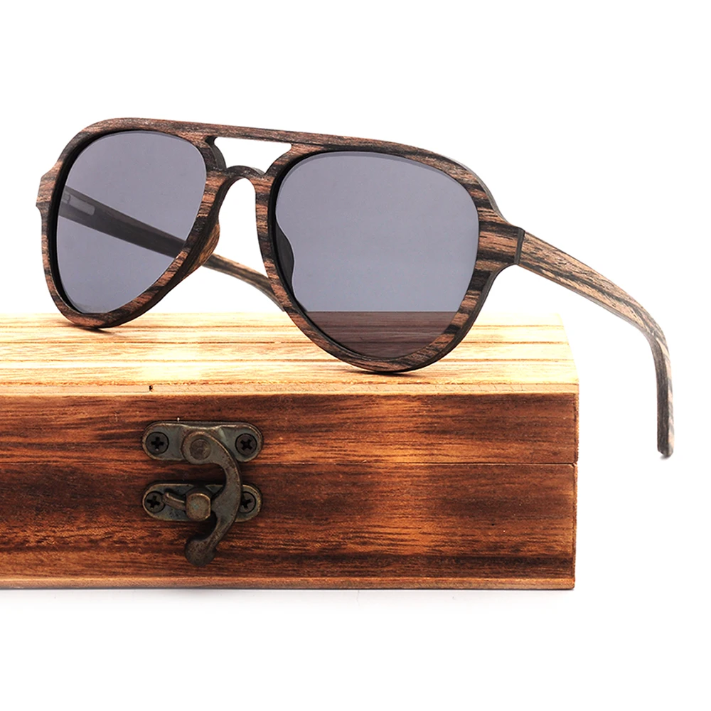 

Eco friendly FSC designer mens black red brown wooden polarized UVA UVB sunglasses