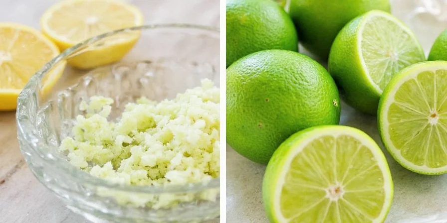 Various lime zest storage methods in jars and trays