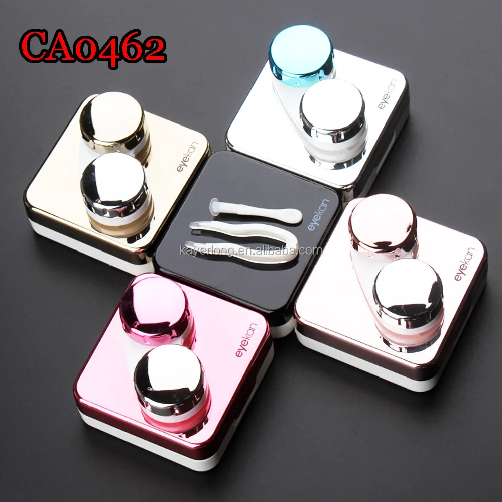 

Portable Fashion contact lens case EYEKAN luxury mirror square travel box CA0462
