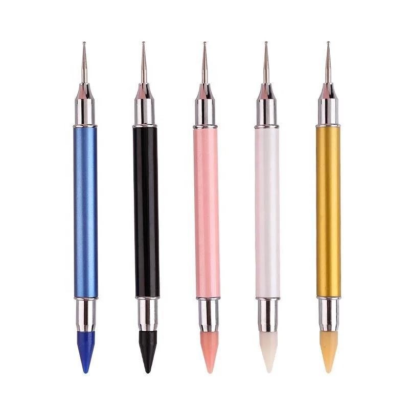 

2021 Dual-ended Wax Pen Picking Rhinestones Colorful Nail Rhinestone Picker Dotting Pen