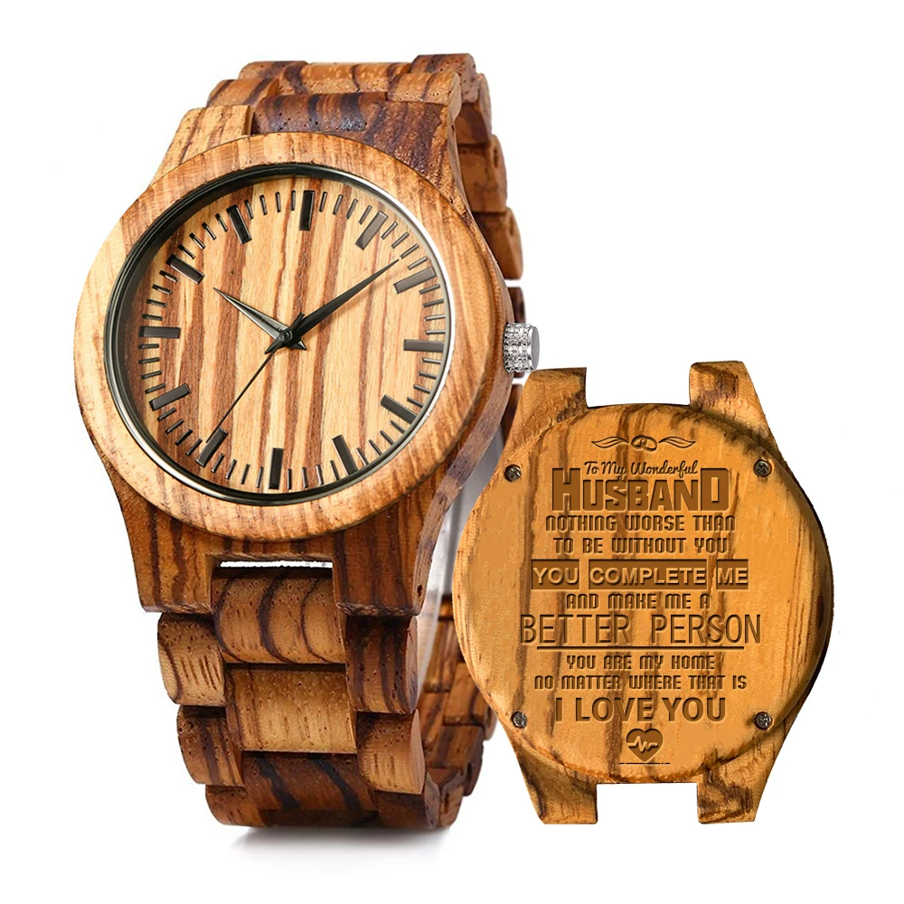 

Custom male waterproof luxury wood men watches wristwatch