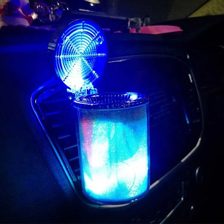 

Smoke Car Ashtray With Led Light Cup Shaped Colorful Color Box, Picture