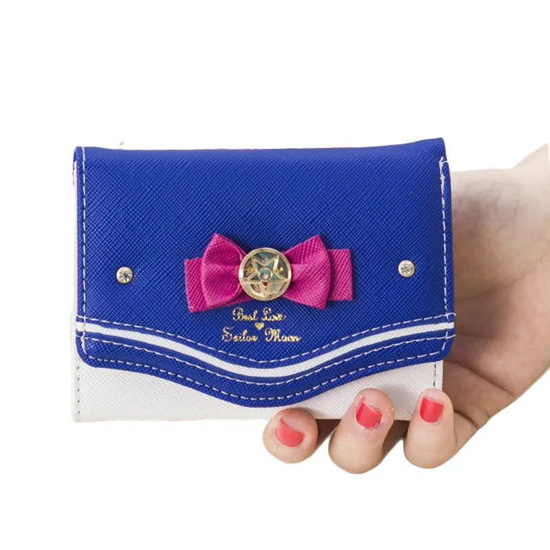 

Short Female PU Hit Color Bowknot Cute And Beautiful Girl All Match Female Bag Wallet Coin Purse Casual Wallets