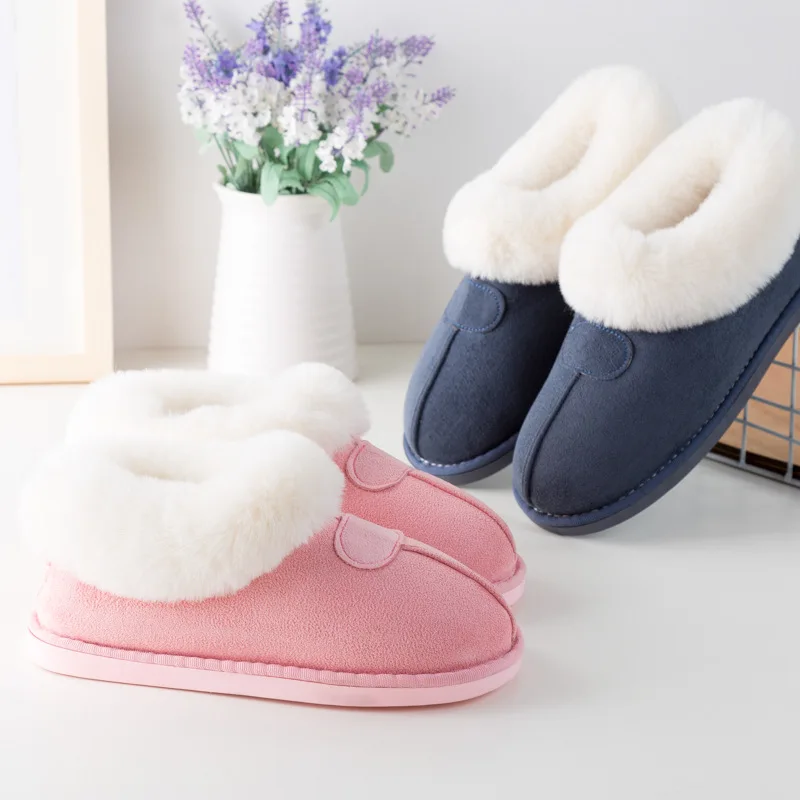 

Customized Warm Cow Suede Leather Flat Indoor Outdoor Winter Fluffy Sheepskin House Shoes Slippers Women, Pink, off white, light grey, khaki, dark grey, brick red