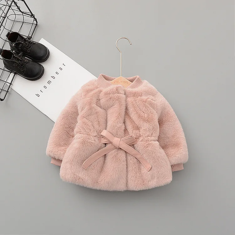 

Girls Baby Girls Warm Fur Bunny Wool Coats High Quality Girls Mink Wool Outerwear & Coats Children Toddler Tops Winter, As picture