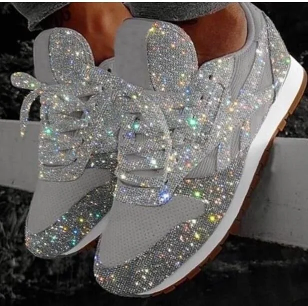 

Wholesale New Arrivals Casual Shoes Women Bling Platform Chunky Sneakers For Ladies 2021, Silver, black, red, blue, light blue