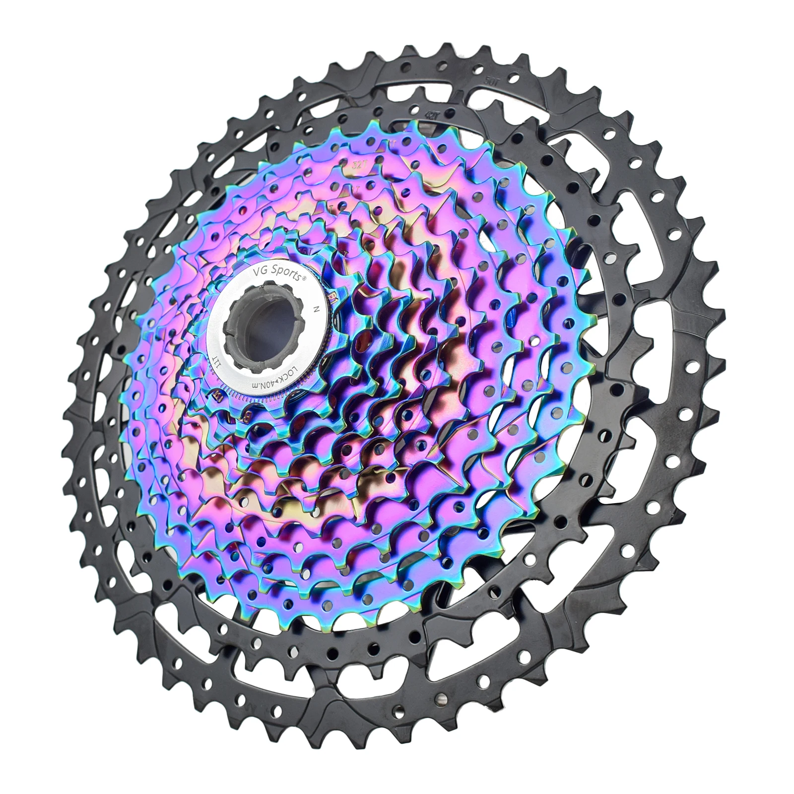

VG SPORTS 8 9 10 11 12 Speed Mountain Bike Cassette Separate Freewheel, Silver/gold/black/rainbow