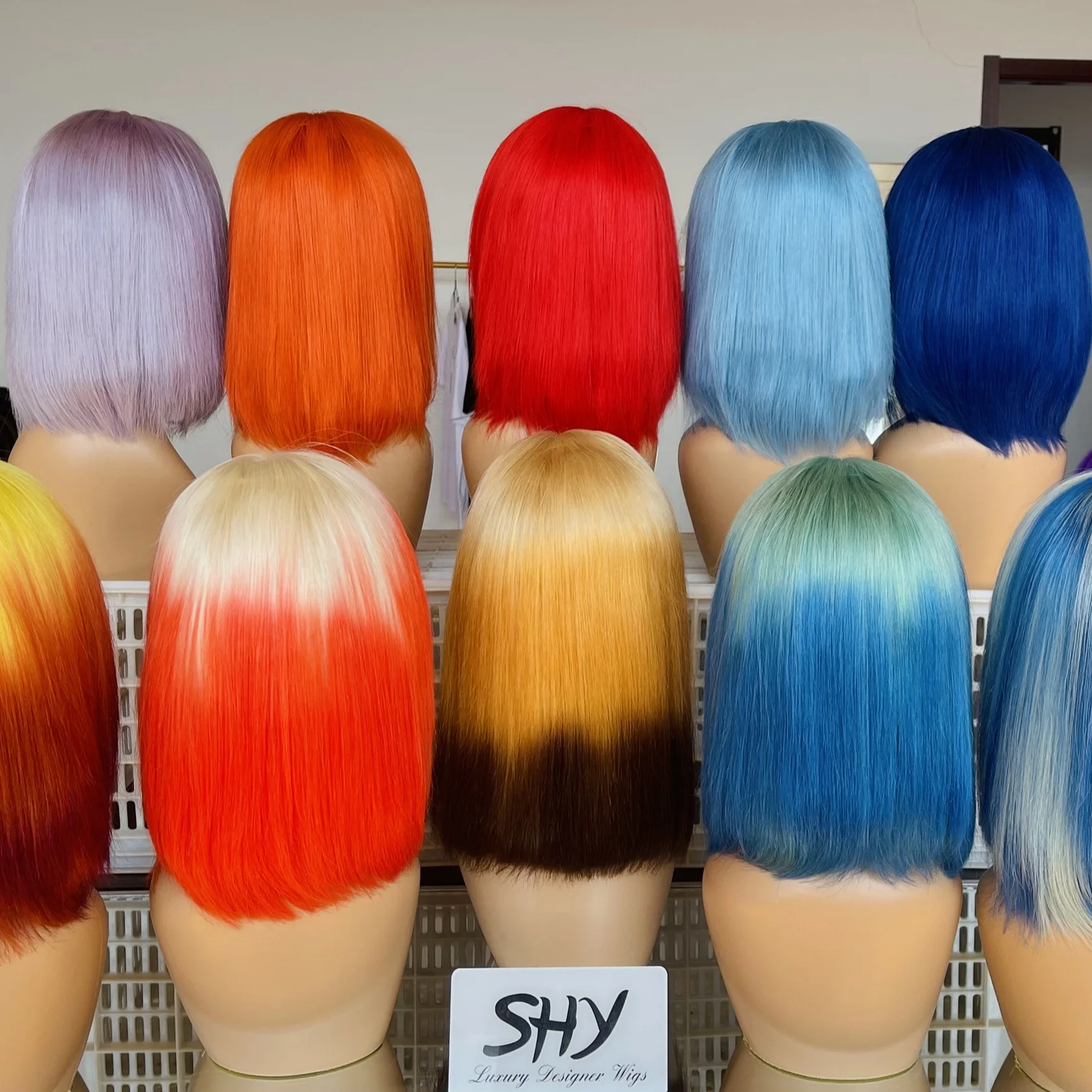 

Wholesale Colorful 13*4 Front Bob WigTransparent Lace 4*4 Closure Silky Straight HairRaw Hair Wigs With Preplucked On Sale Now