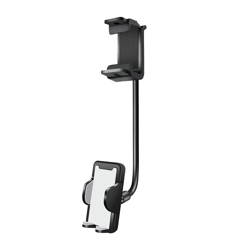 

Car Rearview Mirror Mobile Phone Mount Stand Navigation Bracket Adjustable Gooseneck Long Arm Mobile Phone Holder, Black, gray