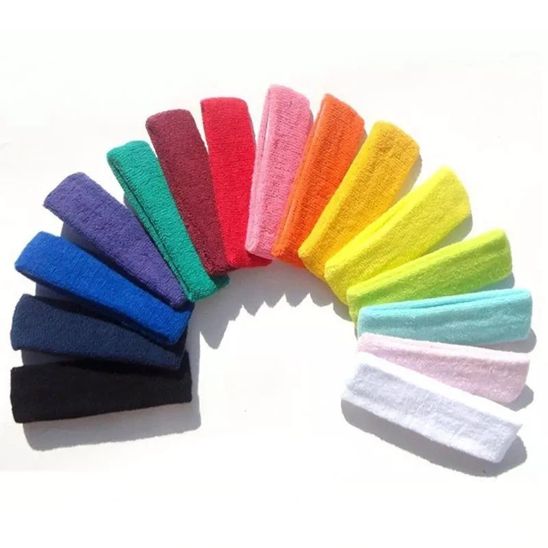 

2021 New Style Sports breathable colorful cotton head band custom logo sweatband headbands, Pantone color are available