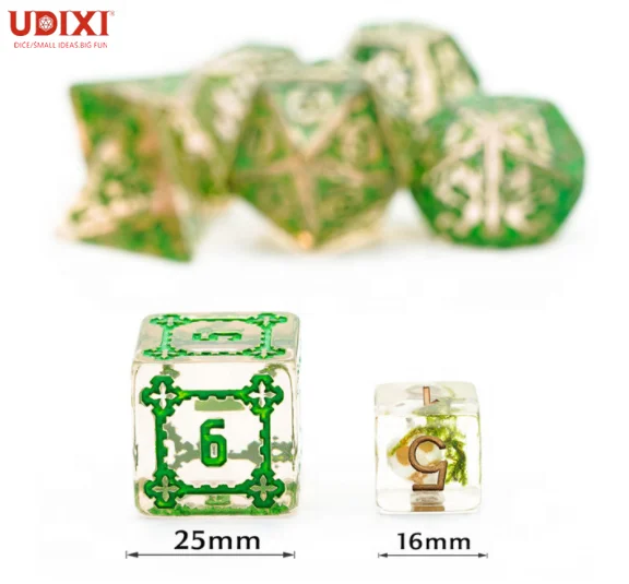 

Huge Castle () 7PCS Resin Dice for DND RPG MTG for Board Games and Card Games Dungeons and Dragons High Quality Dice Set, Multi-colors