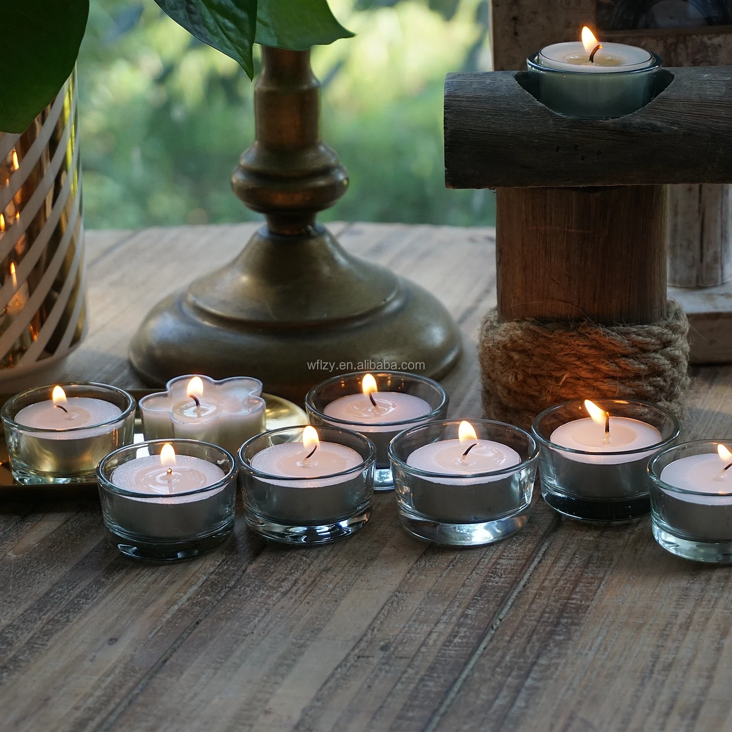 Candle Holder Tealight Candle Container Glass Decoration Transparent