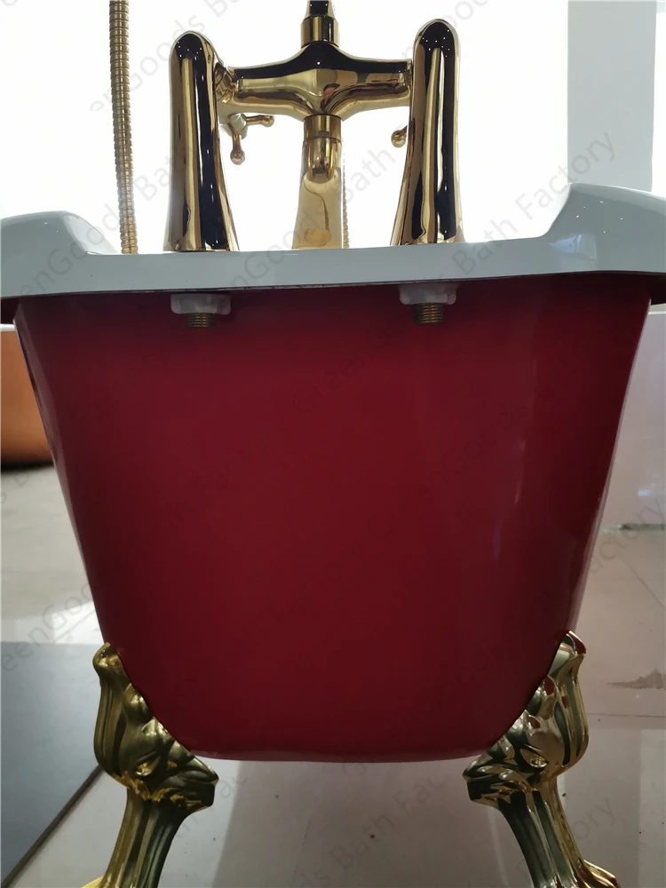 Greengoods Bath Factory European Style Acrylic Clawfoot Red Bathtub   H2921dc202e354d2689e02e1219597638q 