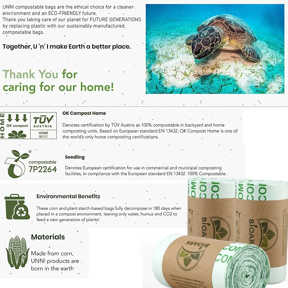 Customized logo bio degradable plastic garbage bags