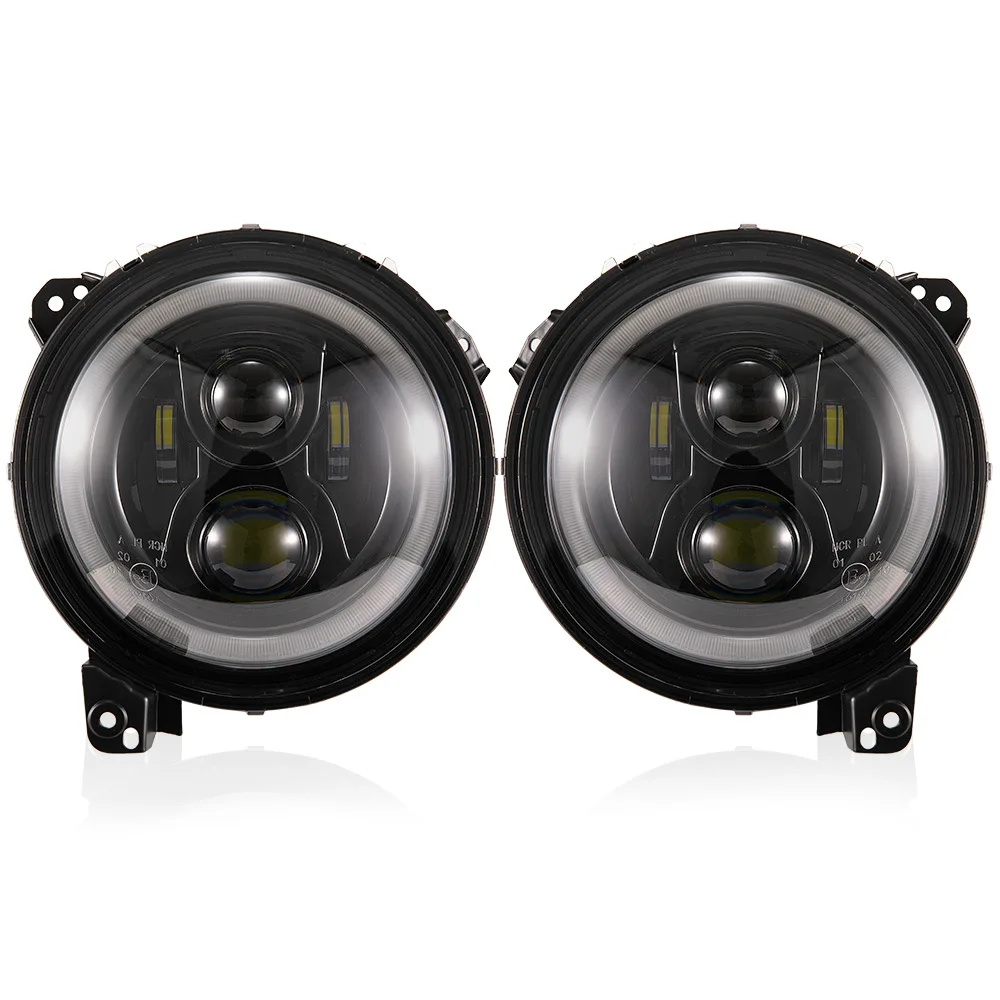 

9" Inch JL LED Headlights with Halo DRL,1 Pair Adjustable Headlights for JL 2018-2020 High Low Beam Headlamp with DRL