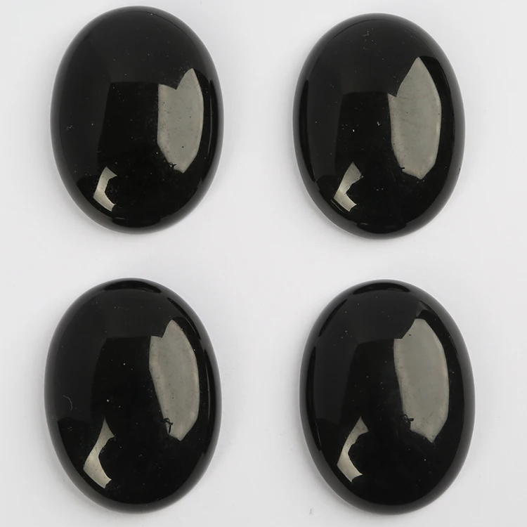 

XuQian Wholesale High Quality Oval Gemstone Worry Obsidian Palm Stone