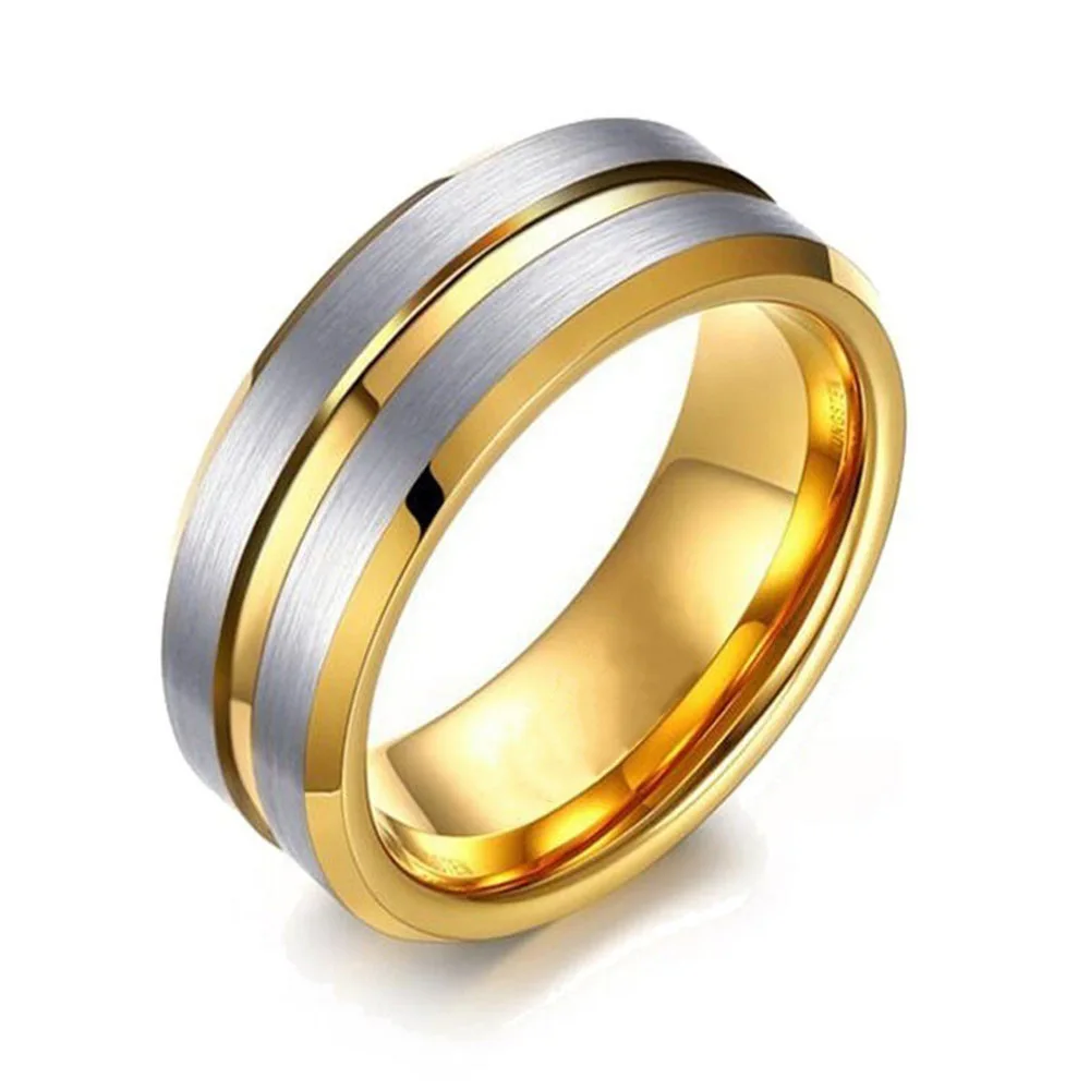 

Charare classic tungsten steel ring for man jewelry accessories, Gold