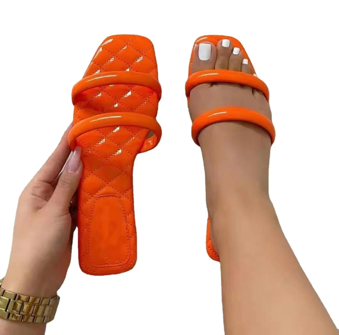 

Custom Slides Slippers Wholesale New Design Colorful Pu Slippers For Women