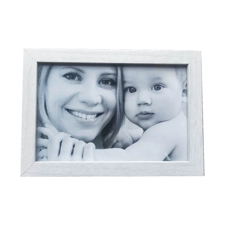 Customized white mini wood picture frame for kids