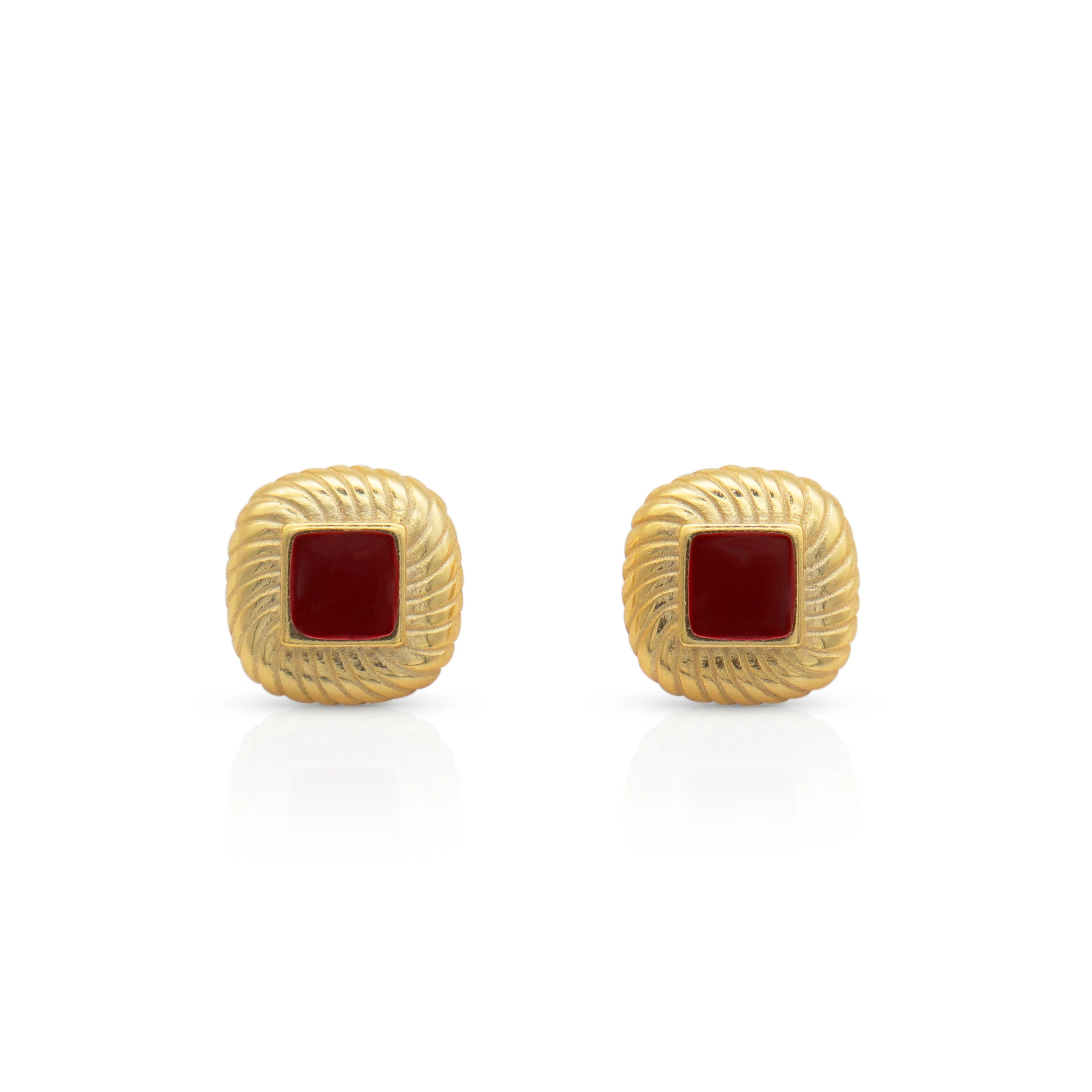 

Chris April 925 sterling silver gold plated Minimalist square stud earrings