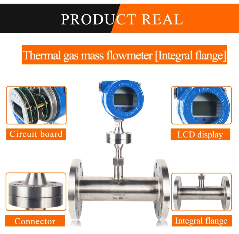 1 Accuracy Antishedding Four Line Lcd Display Mass Flow Meter Thermal