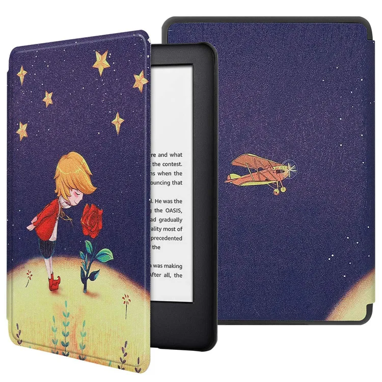 

Factory price case for kindle 558 protective cover silk pattern painted auto sleep smart leather case X658