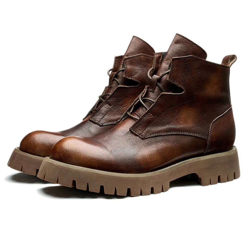 

New Arrival botin hombre cuero high quality tresemme botanique Non-Slip Outdoor Martin mens custom leather boot, Brown